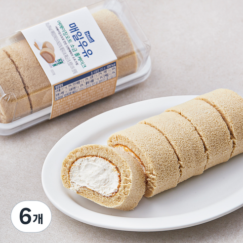 매일유업 매일우유 어메이징 오트 소금 롤 케이크, 100g, 6개