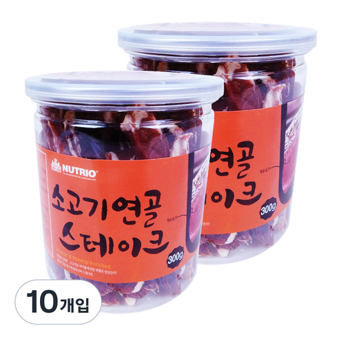 뉴트리오 스테이크 반려견 간식, 소고기연골맛, 300g, 10개