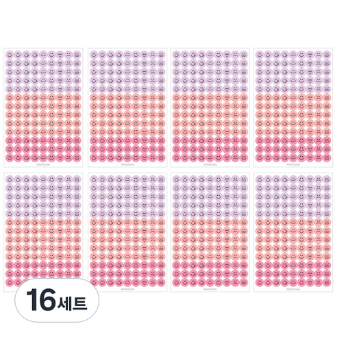 페이퍼리안 컬러 팔레트 페이스 스티커세트, 02, 1개입, 16세트