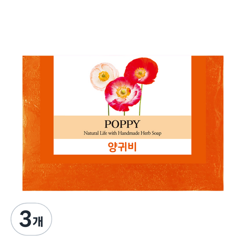 프로방스 내추럴 허브비누 양귀비 꽃향, 100g, 3개