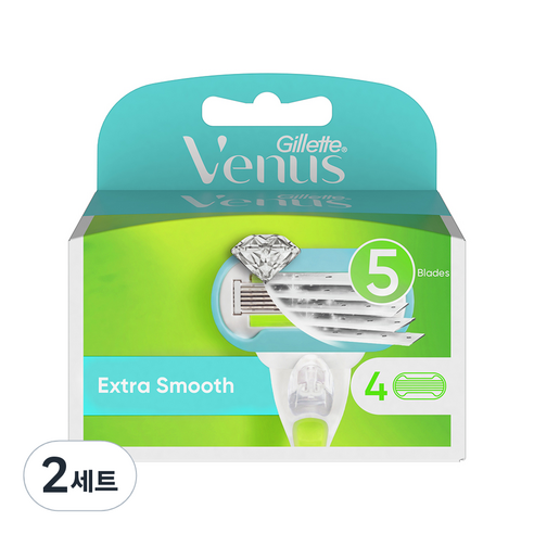 Venus 엑스트라 스무스 여성용 면도날, 2세트, 4개입
