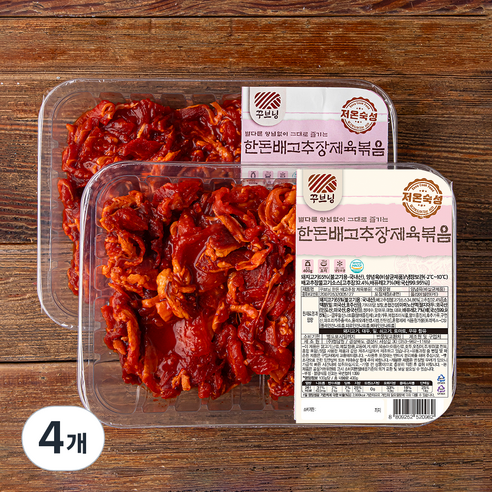 꾸브닝 한돈 배고추장 제육볶음, 400g, 4개
