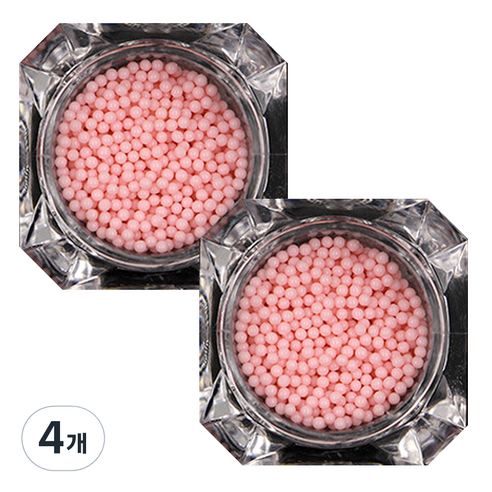 이코디 구슬 네일글리터 1mm, 베이비핑크, 4개