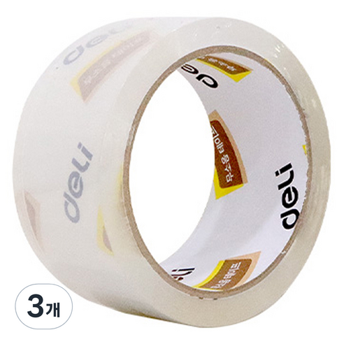 델리 무소음 박스테이프 리필 일반형 48mm x 40m, 투명, 3개