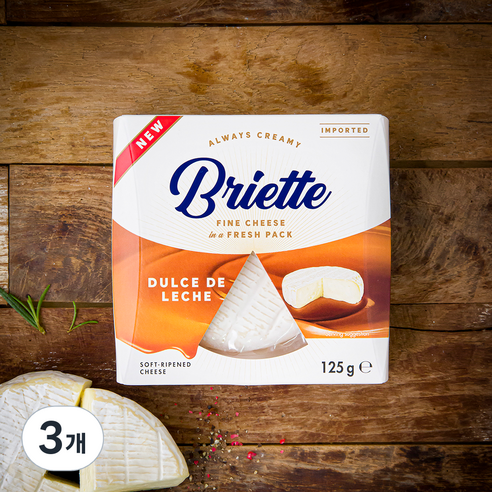 브리에뜨 둘세 데 레체 치즈, 125g, 1개입, 3개