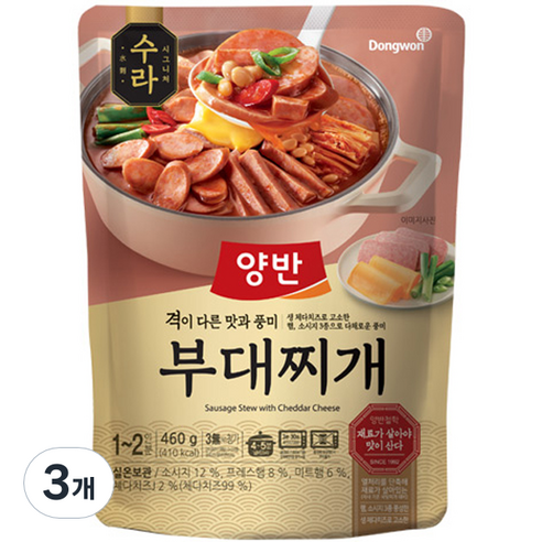 양반 수라 부대찌개, 460g, 3개
