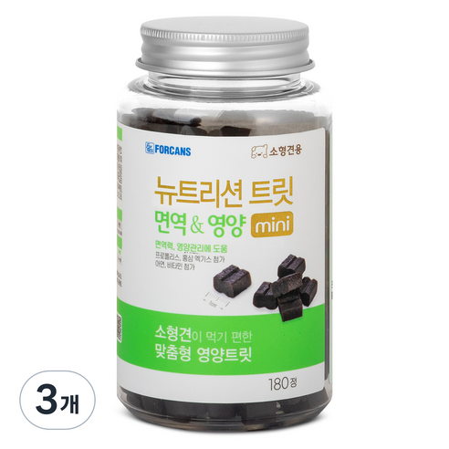 포켄스 강아지 뉴트리션 트릿 미니 영양제, 180정, 면역/항산화, 3개
