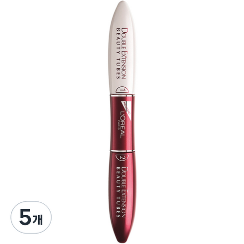 로레알파리 더블익스텐션 뷰티 튜브 마스카라 14ml, 혼합색상, 5개