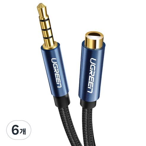 유그린 3.5mm AUX 연장케이블, U-40674(1.5m), 혼합색상, 6개