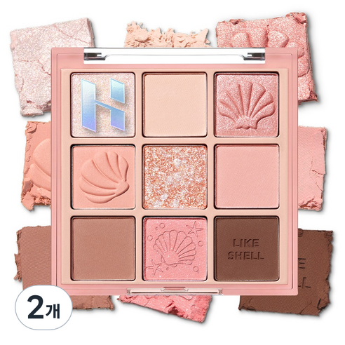 홀리카홀리카 마이페이브 무드 아이팔레트, 쉘 온 더비치, 2개