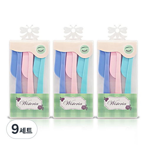 유리미 안전한 접이식 눈썹칼 3종 x 3p 세트, 9세트