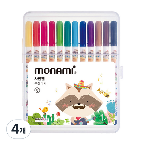 모나미 모니주 사인펜 12색, 남, 4개