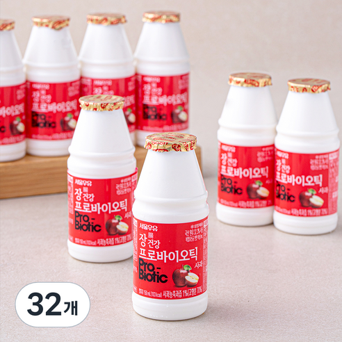서울우유 장건강 프로바이오틱 요구르트 사과, 150ml, 32개