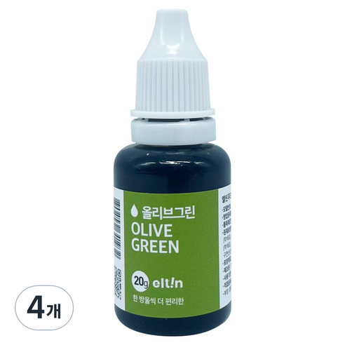 엘틴푸드칼라 진한 올리브그린, 20g, 4개
