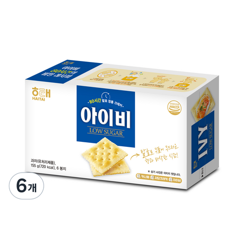 해태제과 아이비 크래커, 155g, 6개