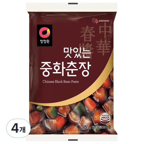 대상 청정원 맛있는 중화춘장, 4개, 250g