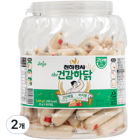 천하장사 the 건강하닭 소시지 60p, 1200g, 2개