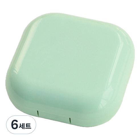 라피던트 파스텔 팩트 거울 케이스 + 렌즈통 + 집게 + 흡착봉 세트, 민트, 6세트