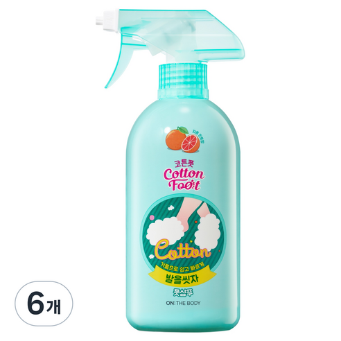 온더바디 코튼풋 발을 씻자 풋샴푸 자몽민트향, 1개입, 6개, 510ml