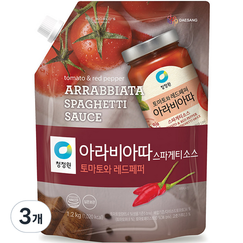 대상 청정원 아라비아따 스파게티소스, 1.2kg, 3개