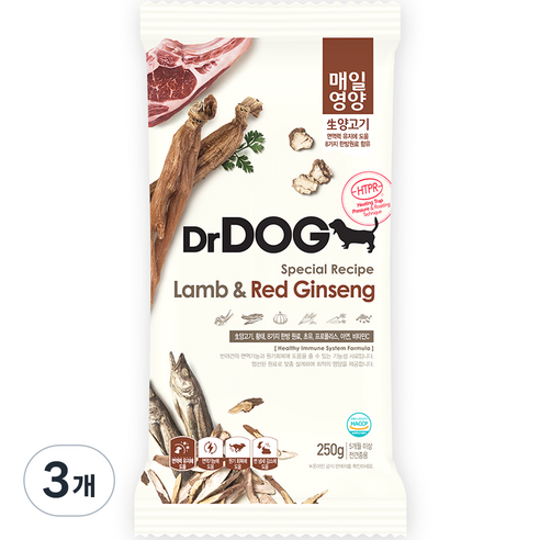 닥터독 전연령 매일영양 건식사료, 3개, 250g, 양