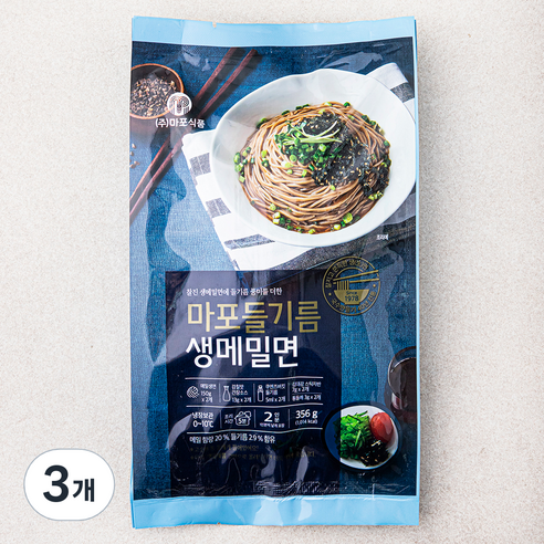 마포식품 들기름 생 메밀면 2인분, 356g, 3개