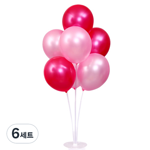 풍선꽂이 세트, 펄라이트핑크, 펄레드, 6세트