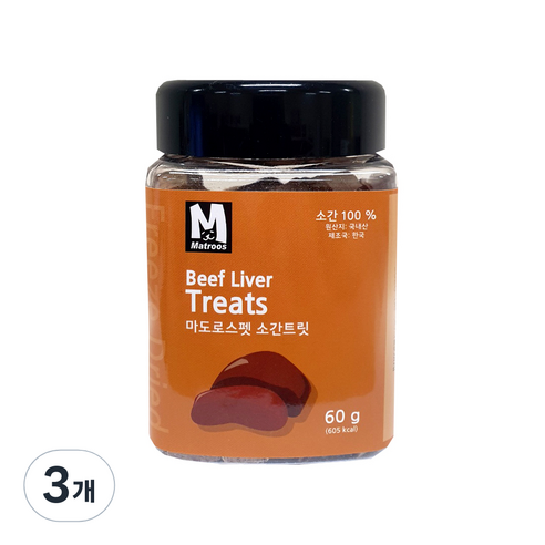 마도로스펫 동결건조간식, 소간트릿, 60g, 3개