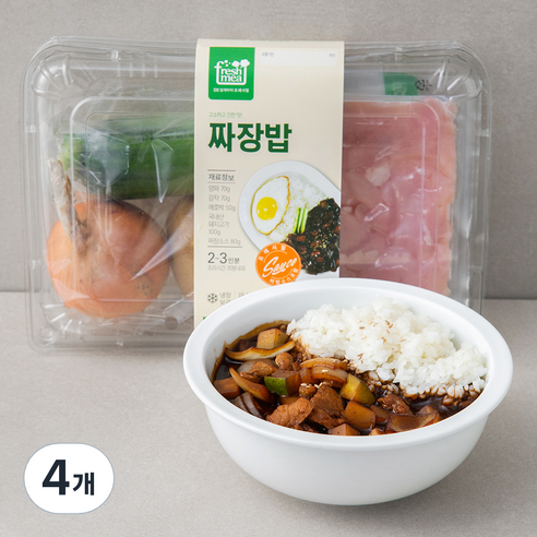 프레시밀 짜장밥 재료, 370g, 4개