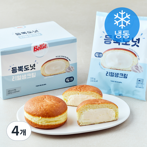 듬뿍도넛 리얼생크림 (냉동), 100g, 4개, 3개입