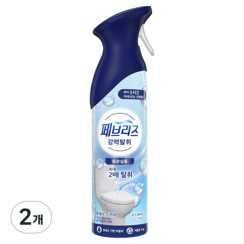 페브리즈 에어 탈취제 프레시스카이 본품, 165g, 2개