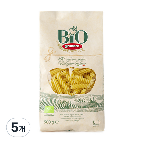 그라노로 유기농 푸실리, 500g, 5개