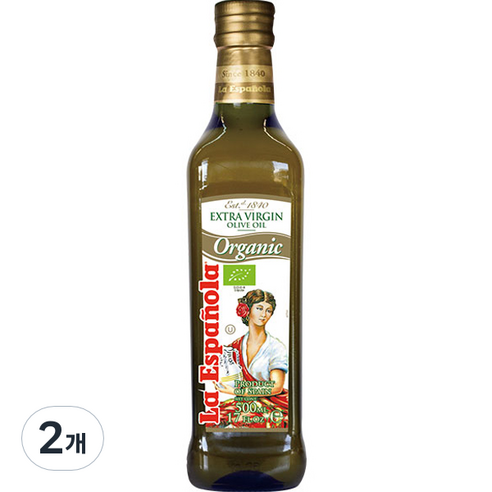 에스파뇰라 유기농 엑스트라버진 올리브유, 2개, 500ml