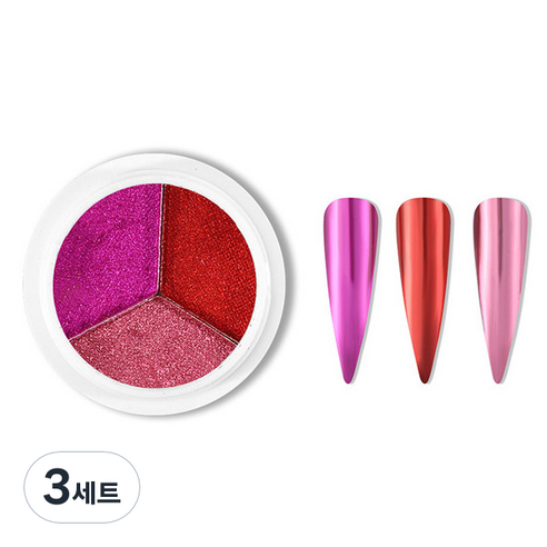 미러 네일파우더 3종 세트, 3세트, KN-A4017