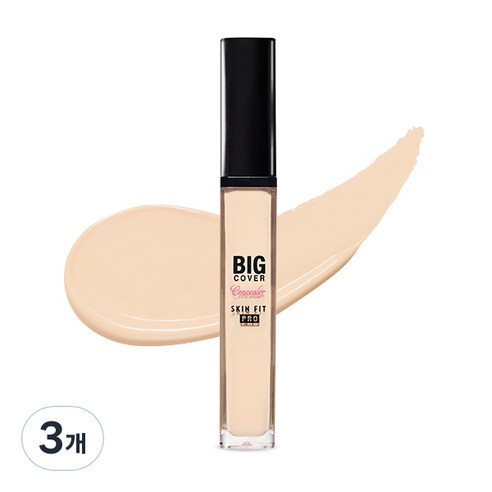 에뛰드하우스 빅커버 스킨핏 컨실러 PRO 리퀴드 컨실러 7g, N03 뉴트럴 바닐라, 3개