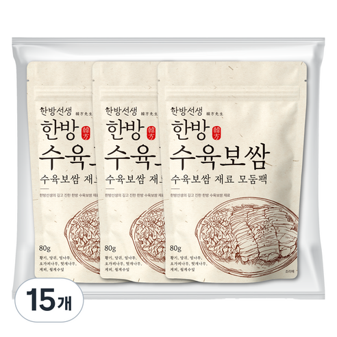 한방선생 수육 보쌈 재료 티백, 80g, 15개