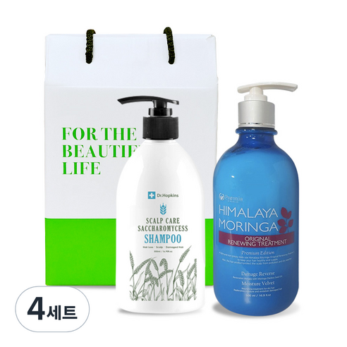 닥터홉킨스 샴푸 500ml + 포고니아 모링가 리뉴잉 트리트먼트 500ml 선물세트, 4세트