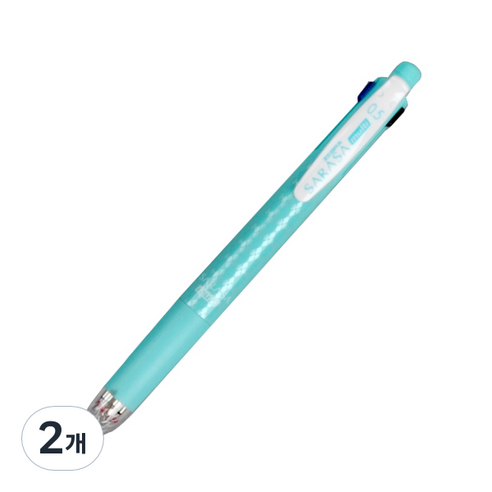 제브라 볼샤 사라사 4+1 볼펜 0.5mm + 샤프 0.5 mm J4SA11, 블루그린, 2개