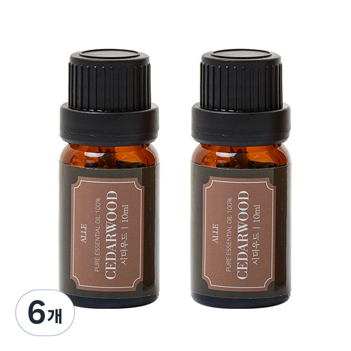 알레 비건 아로마 에센셜 오일 시더우드, 10ml, 6개