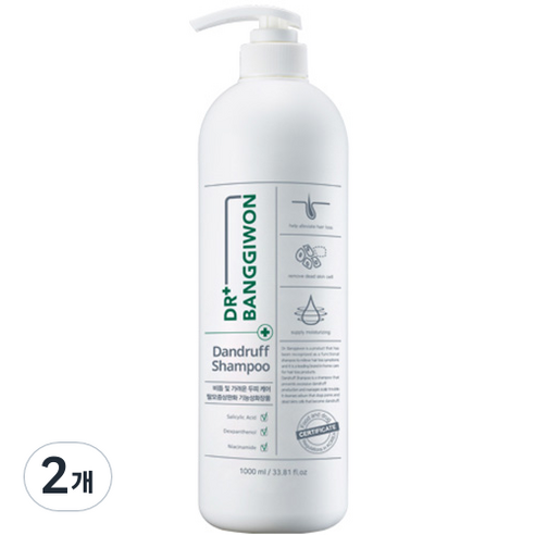 닥터방기원 댄드러프 비듬케어 탈모샴푸, 1000ml, 2개