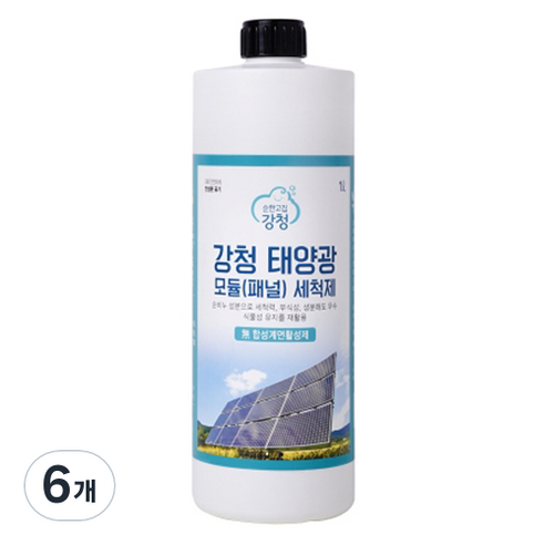 순한고집강청 친환경 녹색인증 태양광세척제, 1L, 6개