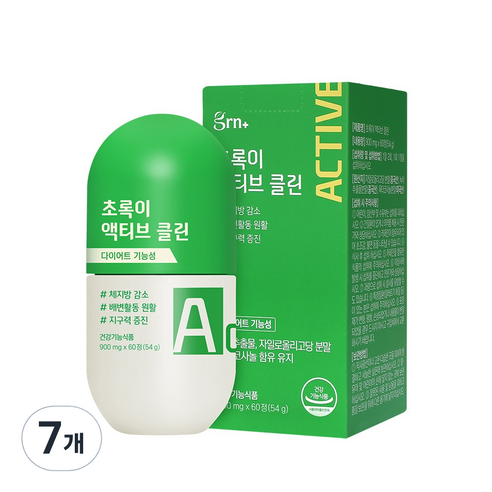 GRN 초록이 액티브 클린 54g, 60정, 7개
