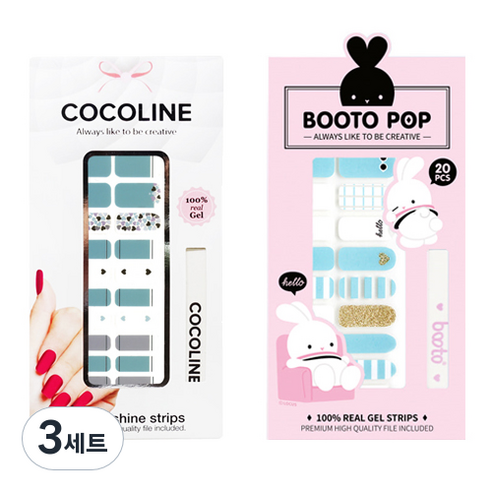 코코라인 붙이는 젤네일 스트립, COCO No 123, BOOTO No 16, 3세트
