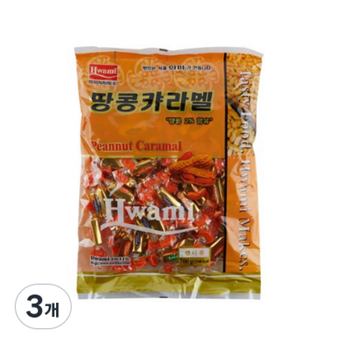 화미 땅콩카라멜, 700g, 3개