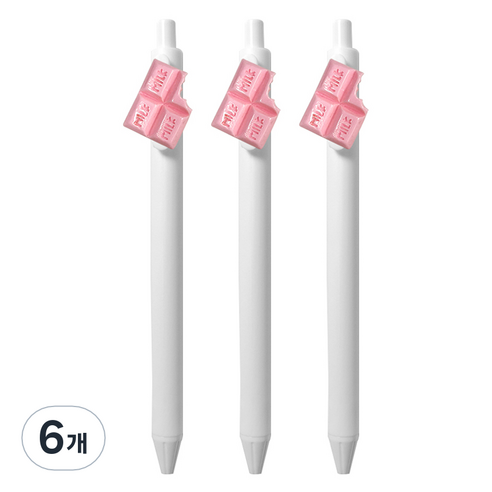 큐티파츠 젤펜 초콜릿 0.5mm, 핑크, 6개