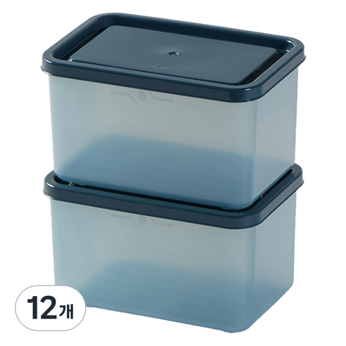 JAJU 소프트싱싱 밀폐용기 블루 480ml, 12개, 단품