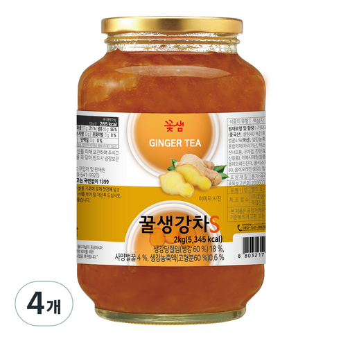 꽃샘 꿀생강차 S, 2kg, 1개입, 4개