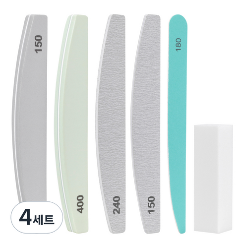 코멧 홈 네일케어 파일 6종 세트, 혼합색상, 4세트