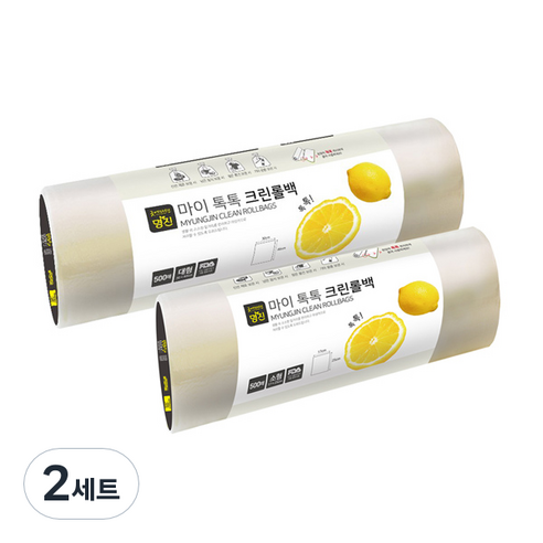 명진 마이톡톡 크린 롤백 소 500p + 대 500p, 500개, 2세트