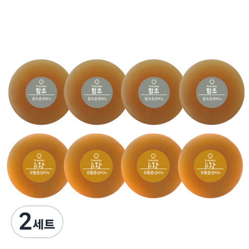 프로버블리 유황비누 110g x 4p + 함초비누 110g x 4p 세트, 2세트